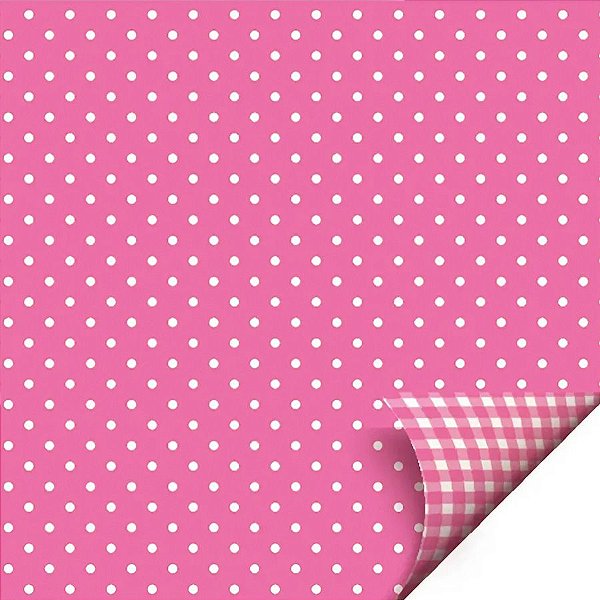Folha para Ovos de Páscoa Double Face Poa Rosa Branco 69x89cm - 25 unidades - Cromus - Rizzo