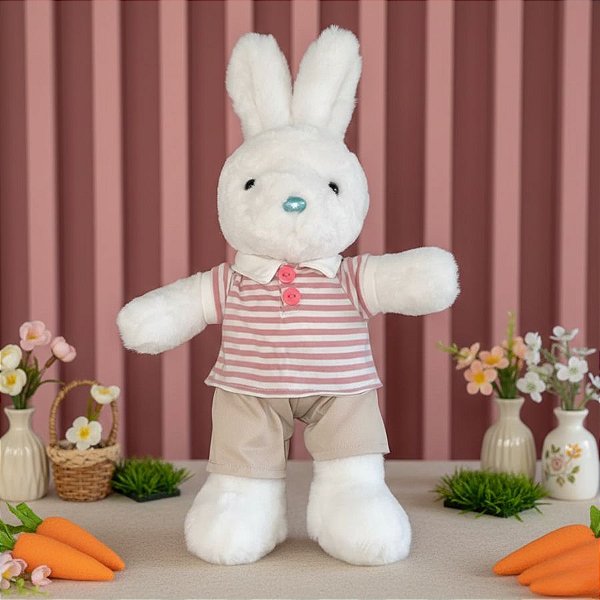Coelho de Pelúcia Camisa Listrada - 62cm - 1 unidade - Rizzo