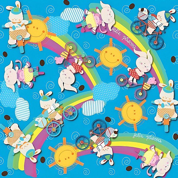 Folha para Ovos de Páscoa Metalizado Ciclopáscoa Azul 69x89cm - 5 unidades - Cromus - Rizzo