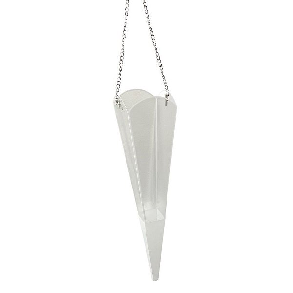 Floreira de Plástico com Corrente - Transparente e Branca - 38x8cm - 1 unidade - Rizzo