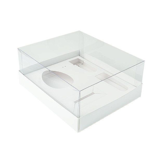 Caixa Ovo de Colher Kit Confeiteiro - Meio Ovo de 100g a 150g - 20,5cm x 17cm x 9,7cm - Branca - 5unidades - Assk