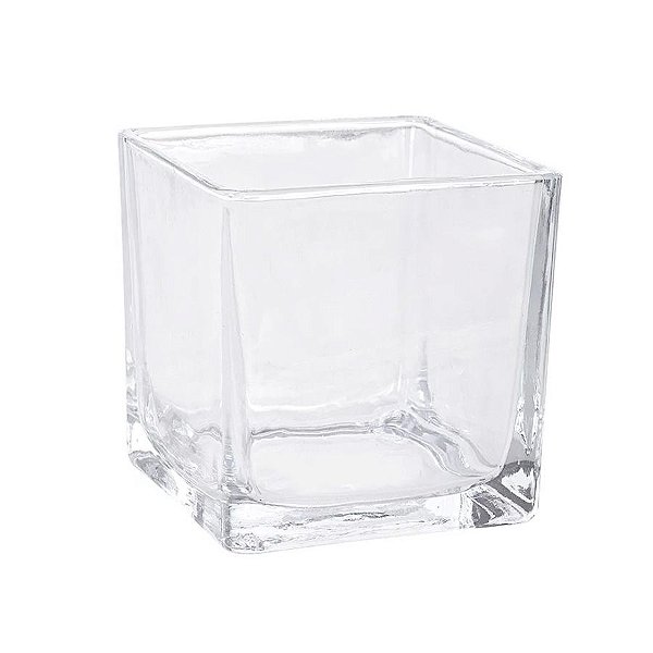Pote de Vidro Quadrado para Vela - 6x6cm - 1 unidade - Rizzo - Rizzo