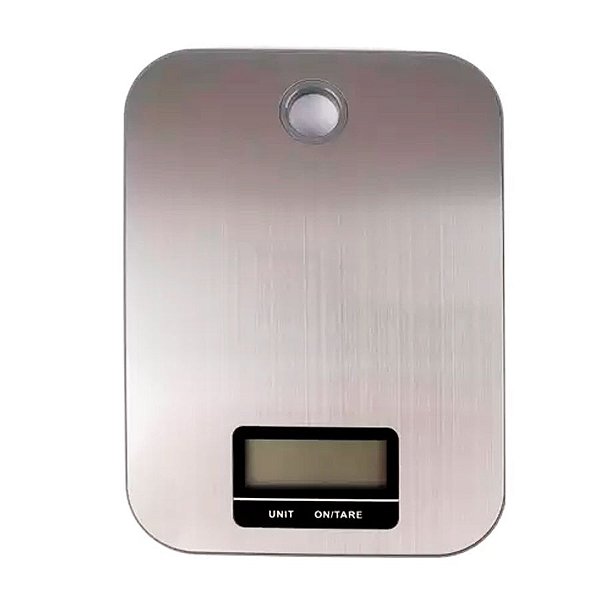 Balança Digital para Cozinha de Inox  5kg - Retangular  - 1 unidade - Wellmix - Rizzo