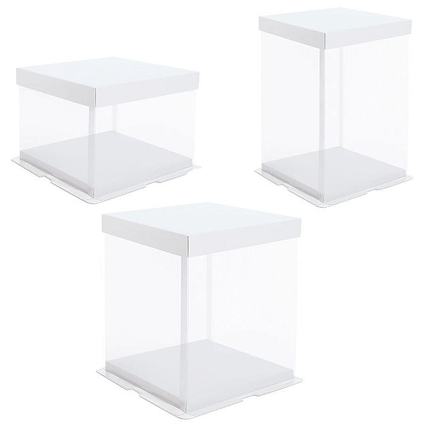 Caixa para Bolo Premium - Branco - 1 unidade - Cromus - Rizzo