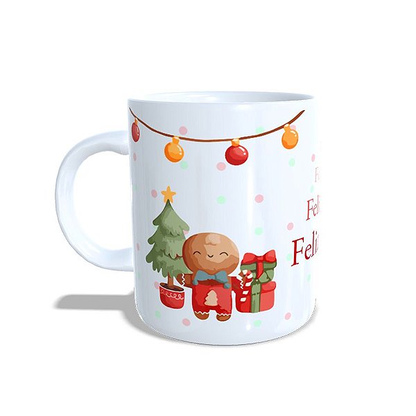 Caneca de Porcelana Biscoito de Natal - 1 unidade - Rizzo