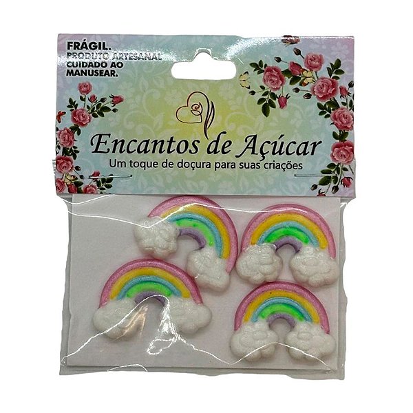 Confeito de Açúcar - Arco Íris - 4 unidades - Encantos de Açúcar - Rizzo
