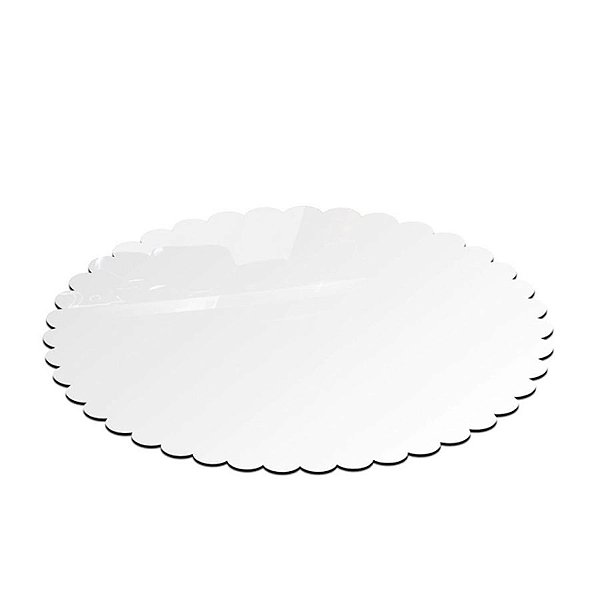Base Para Bolo Cake Board Floral em MDF - Branco - 30cm - 1 unidade - Rizzo