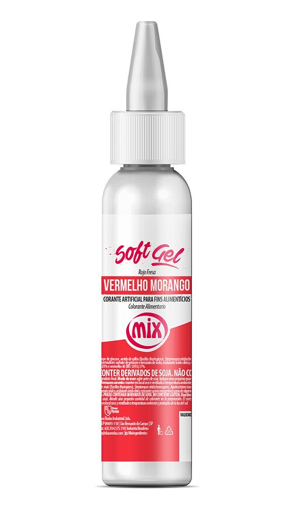 Corante Softgel Vermelho Morango 60g Mix