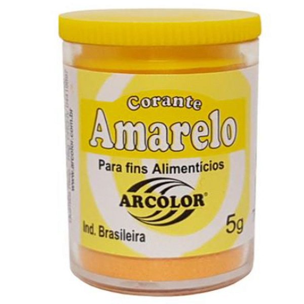 Corante em pó Amarelo 5g Arcolor Rizzo Confeitaria