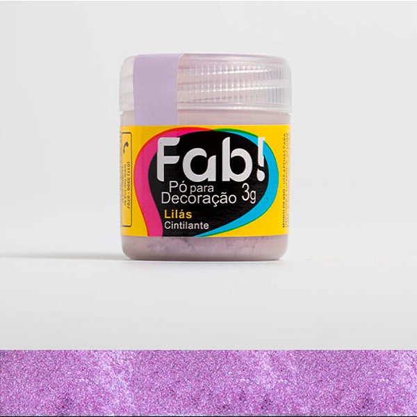 Pó para Decoração Lilás Cintilante 3g Fab