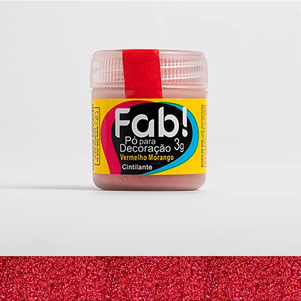 Pó para Decoração Vermelho Morango 3g  - 1 Unidade - Fab - Rizzo