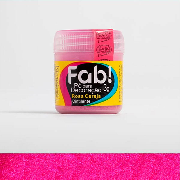 Pó para Decoração Rosa Cereja 3g Fab