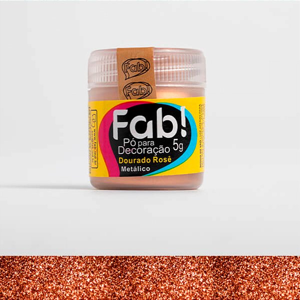 Pó para Decoração Dourado Rose Metálico 5g Fab