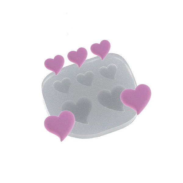 Molde de silicone Mini Corações Ref. 428 Flexarte Rizzo Confeitaria
