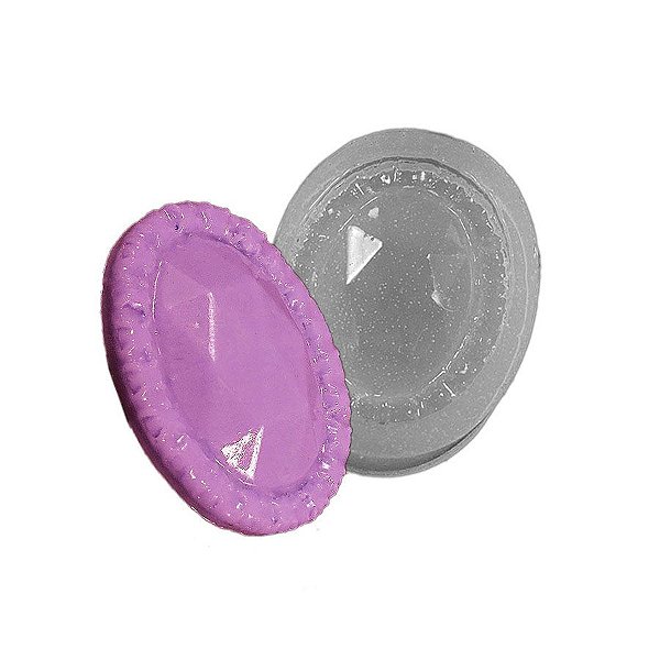 Molde de silicone Jóias - Pedra oval Ref. 54 Flexarte Rizzo Confeitaria
