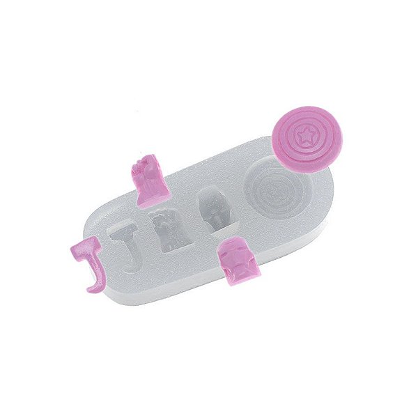 Molde de silicone Mini Super Heróis Ref. 392 Flexarte Rizzo Confeitaria