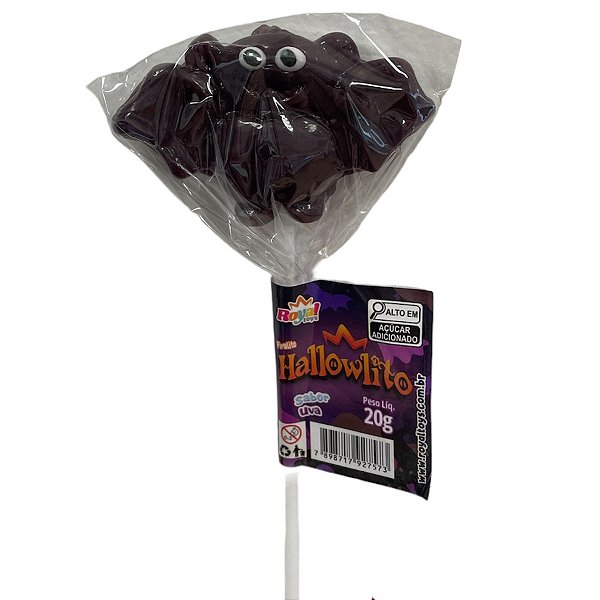 Pirulito Hallowlito Morcego - Uva - 20g - 1 unidade - Rizzo