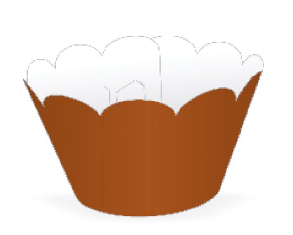 Mini Wrapper para CupCake Marrom Cod. 20.21 com 12 un. Nc Toys