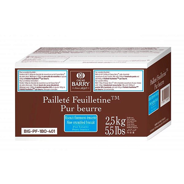 Massa Folhada Crocante em Pedaços - Cacao Barry - 2,5kg - 1 unidade - Callebaut - Rizzo