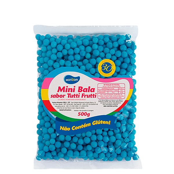 Mini Balinha para Lembrancinha Sabor Tutti Frutti - Azul - 500g  - 1 unidade - Rizzo