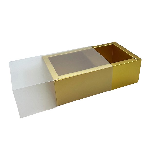 Caixa 2 Pães de Mel - Dourada - 16x9x5cm - 12 unidades - Rizzo