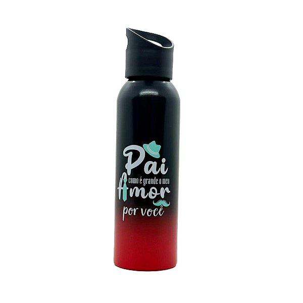 Garrafa de Alumínio - Pai Como é Grande Meu Amor Por Você - 610ml - 1 unidade - Rizzo