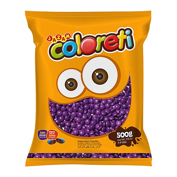 Pastilhas Confeitadas Sabor Chocolate Coloreti Lilás - 500g - 1 unidade - Rizzo