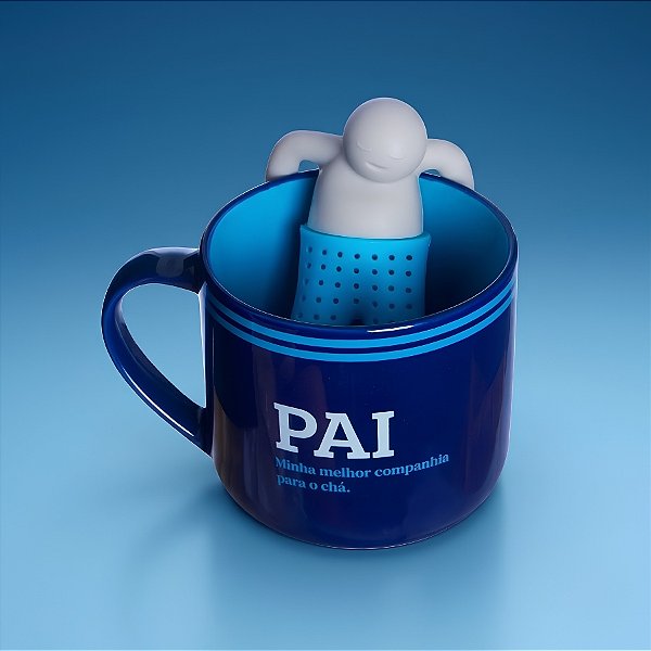 Caneca de Cerâmica com infusor de chá Pai Moderno - 350ml - 1 unidade - Zona Criativa - Rizzo