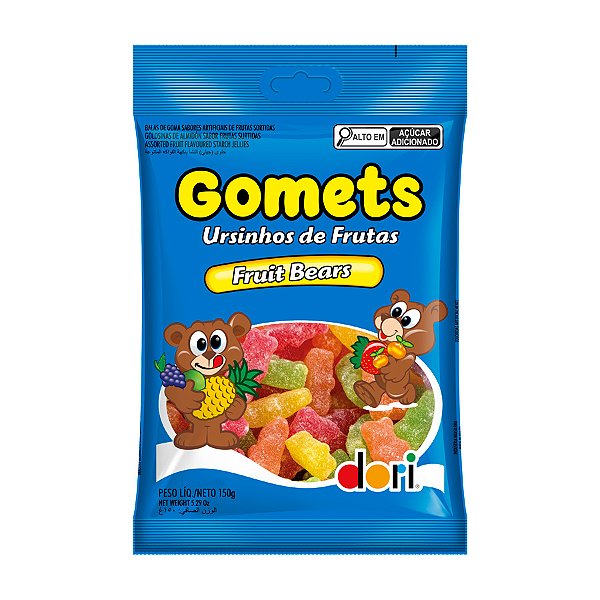 Bala de Goma Gomets Ursinhos de Frutas - 150g - 1 unidade - Dori - Rizzo