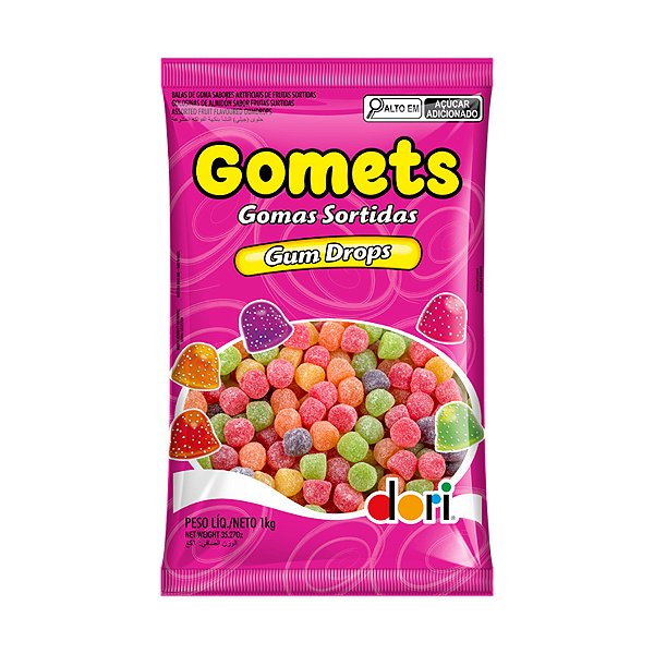 Bala de Goma Gomets Gomas Sortidas - 1kg - 1 unidade - Dori - Rizzo