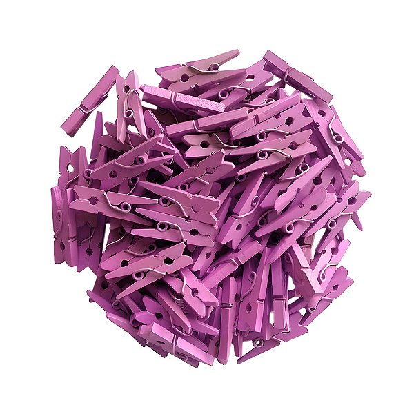 Mini Prendedor de Madeira Lilás Escuro 2,5cm - 50 Unidades - Rizzo