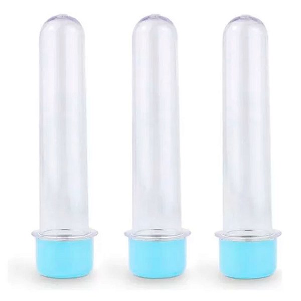 Tubete Tampa de Plástico - Azul Claro - 13 cm - 10 unidades - Rizzo