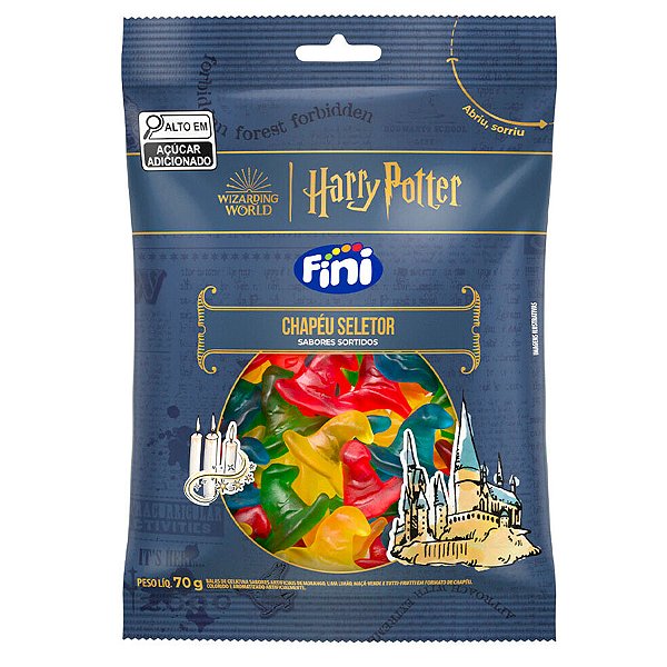 Bala Chapéu Seletor - Harry potter - 70g - 1 unidade - Fini - Rizzo