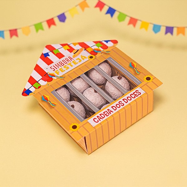 Caixa para Doces tipo Practice com Visor - Simbora Festejá - 10 unidades - Ideia Embalagens - Rizzo