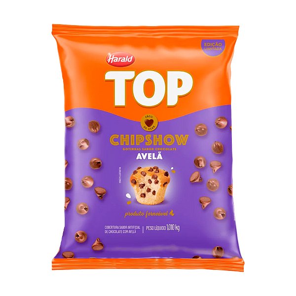 Chocolate em Gotas Forneável Chipshow Chocolate com Avelã - Top - 1,010kg - 1 unidade - Harald - Rizzo