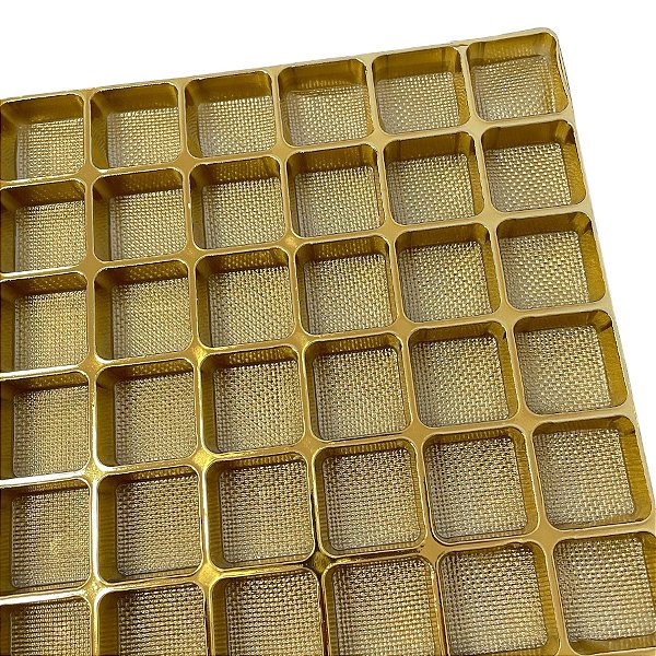 Placa Berço Premium para Doces - Ouro - 117 Cavidades de 3x3cm  - 5 unidades - Crystal - Rizzo