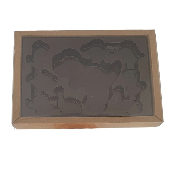 Caixa Dinossauro Kraft - 9 cavidades - 5 unidades - Crystal - Rizzo