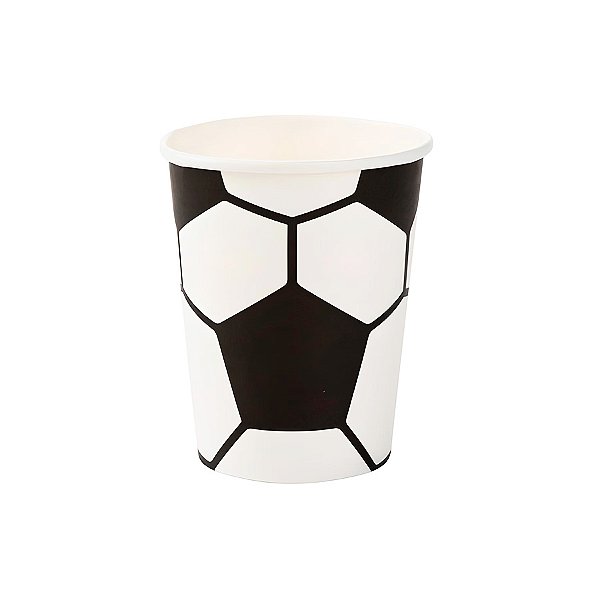 Copo de Papel Biodegradável 270ml - Bola de Futebol - 10 unidades - Rizzo