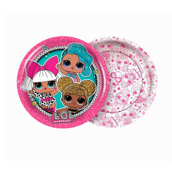 Prato de Papel Redondo - Lol Surprise 2 - 8 unidades - Regina - Rizzo
