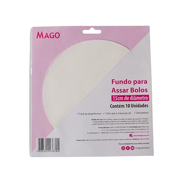 Fundo para Assar Bolos - 15cm - 10 unidades - Mago - Rizzo