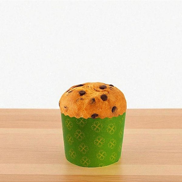 Forma Panetone 100g - Verde Decorada com Trevos  - 10 unidades - Ecopack - Rizzo