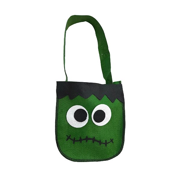Sacola de Feltro de Halloween - Frankenstein - 16x14,5cm - 1 unidade - Rizzo