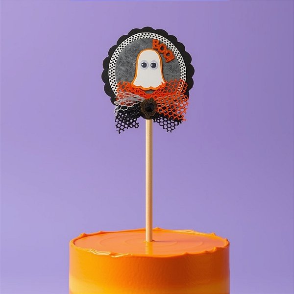Palito Decorativo Halloween - Fantasminha Boo! - 29cm - 1 unidade - Rizzo