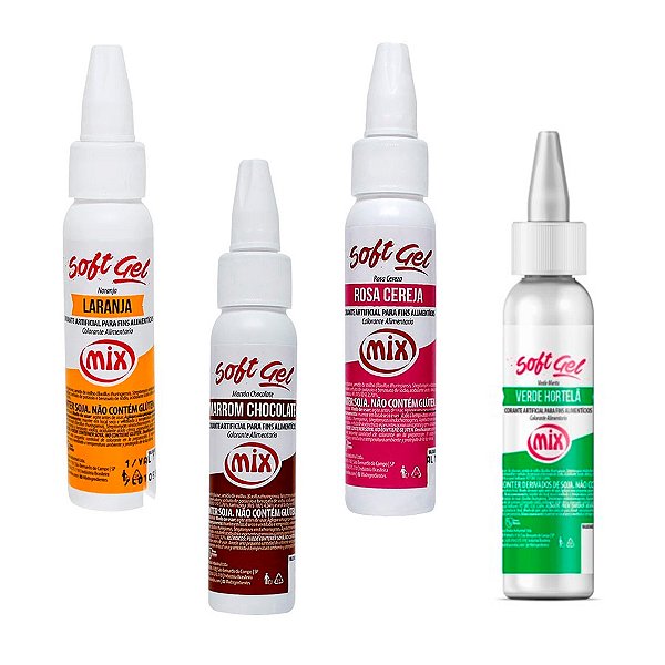 Kit 4 Cores Corante Softgel de Páscoa - 4 unidades - Rizzo
