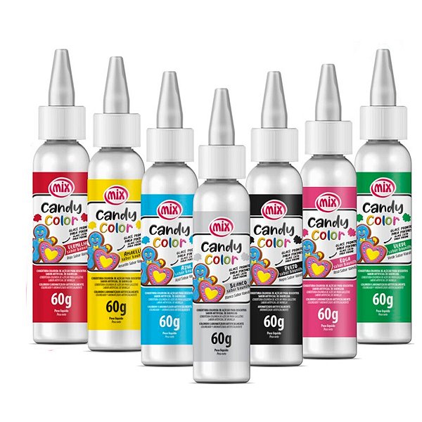Kit 7 Cores Caneta Glacê Real Candy Colors - 7 unidades - Rizzo