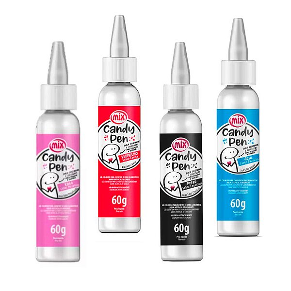 Kit 4 Cores Caneta Gel Candy Pen - 4 unidades - Rizzo