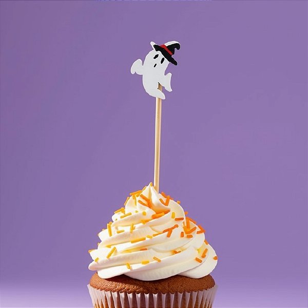 Pick Decorativo de Halloween - Fantasma - 12cm - 12 unidades - Cromus - Rizzo