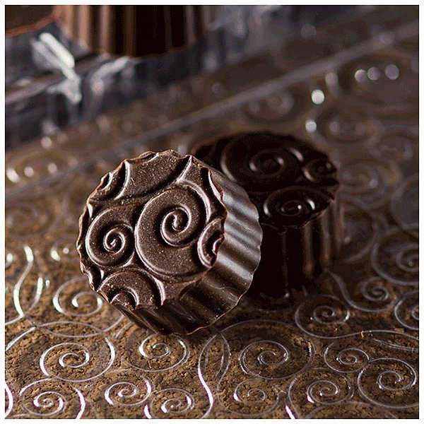 Placa de Textura para Chocolate Arabesco Mod. 1 Crystal Rizzo Confeitaria