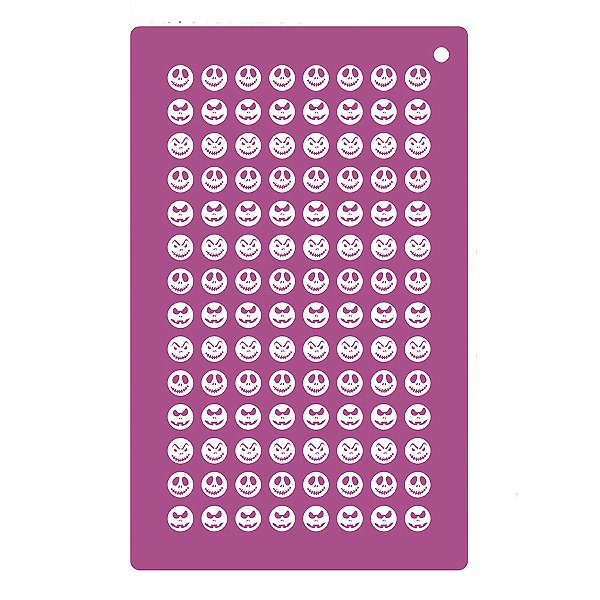Placa para Confeitos e Sprinkles - Faces Caveirinhas - Ref.1521 - 1,5cm - 1 unidade - RR Cortadores - Rizzo