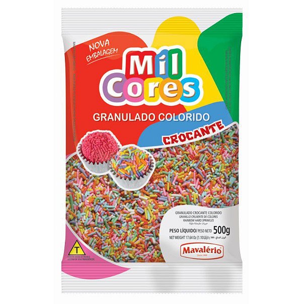 Granulado CrocanteMil Cores - Colorido - 500 g - Mavalério